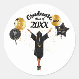 Abschluss Umschlag Aufkleber Afrikanische Frau His