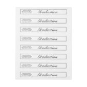 Abschluss Umschlag Moderne Minimalistische Einladu Rundum-Adressaufkleber (Bogen)