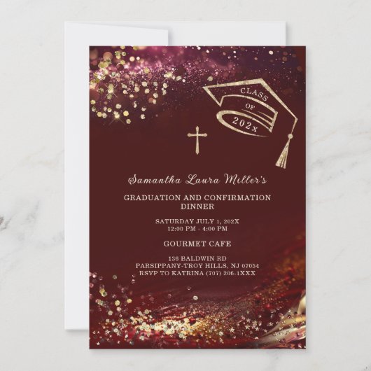 Abschluss und Bestätigung Abendessen Einladung (Vorderseite)