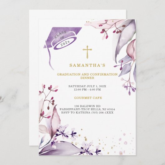 Abschluss und Bestätigung Abendessen Einladung (Vorne/Hinten)