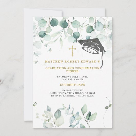 Abschluss und Bestätigung Abendessen Einladung (Vorderseite)