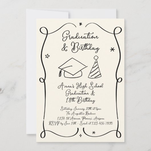 Abschluss und Einladung zum Geburtstag (Vorderseite)