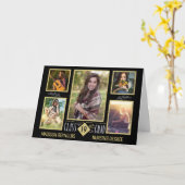 Abschluss Uni an der High School Grad FotoCollage Karte (Gelbe Blume)