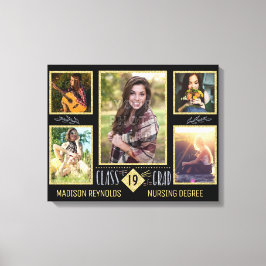 Abschluss Uni an der High School Grad FotoCollage Leinwanddruck