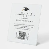 Abschluss Uni Fund mit QR-Code Sockelschild (Vorderseite)