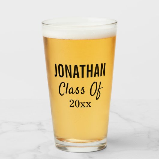 Abschluss Uni Graduate Moderne Typografie Glas (Vorne (Gefüllt))