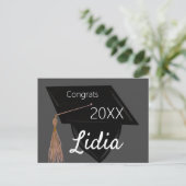 Abschluss Uni Highschool Cap Gown Postkarte (Stehend Vorderseite)