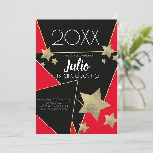 Abschluss Uni Highschool Celebration Foto I Einladung (Stehend Vorderseite)