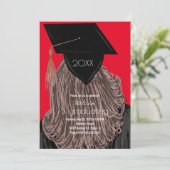 Abschluss Uni Highschool Graduate Party Invit Einladung (Stehend Vorderseite)