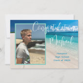 Abschluss Unisex Tropical Beach Open House Einladung (Vorderseite)