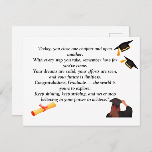 Abschluss - Universelles Design für alle Altersgru Postkarte (Vorne/Hinten)