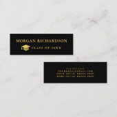 Abschluss vernetzen Schwarz und Gold Mini Visitenkarte (Vorne/Hinten)
