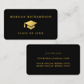 Abschluss vernetzen Schwarz und Gold Telefonnummerkarte (Vorne/Hinten)