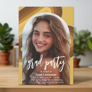 Abschluss Vertical Foto - Grad Party Script Gold Einladung