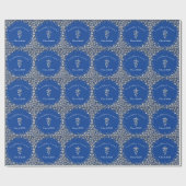 Abschluss Veterinär Blau Silber Geschenkpapier (Flach)