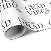 Abschluss Vibes Nur weiß/schwarz Geschenkpapier (Rolleneckpunkt)