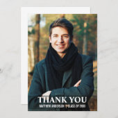 Abschluss Vielen Dank an die moderne Fotokarte L W Dankeskarte (Vorne/Hinten)