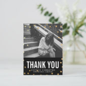 Abschluss Vielen Dank an Gold Confetti Foto Postkarte (Stehend Vorderseite)