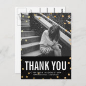 Abschluss Vielen Dank an Gold Confetti Foto Postkarte (Vorne/Hinten)