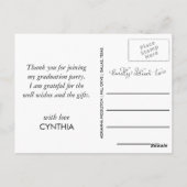 Abschluss Vielen Dank an Gold Confetti Foto Postkarte (Rückseite)