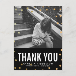 Abschluss Vielen Dank an Gold Confetti Foto Postkarte