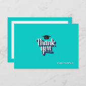 Abschluss Vielen Dank, Blue Notecard Einladung (Vorne/Hinten)