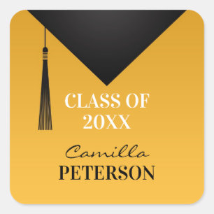 Abschluss Vielen Dank, dass Sie Black Hat Tassel S Quadratischer Aufkleber