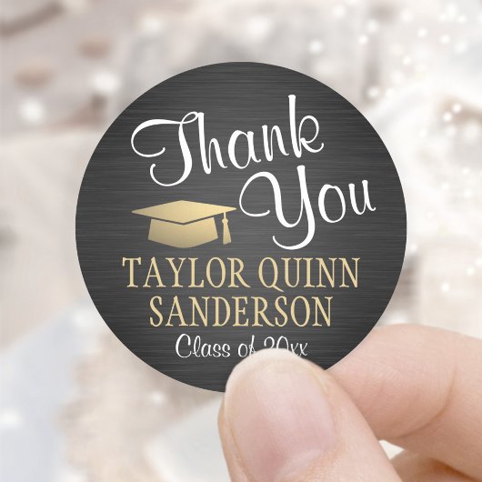 Abschluss Vielen Dank, dass Sie das Script in Schw Runder Aufkleber