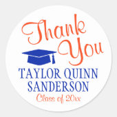 Abschluss Vielen Dank, dass Sie das Script Modern  Runder Aufkleber (Vorderseite)