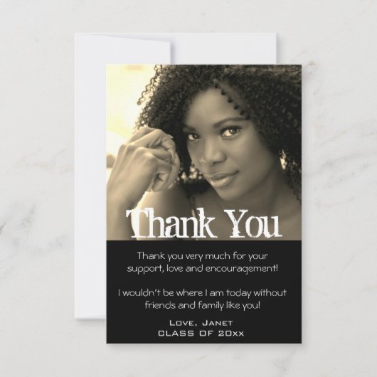 Abschluss Vielen Dank, dass Sie die Foto-Karte Dankeskarte (Vorderseite)