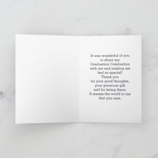 Abschluss Vielen Dank, dass Sie die Foto-Karte ind Dankeskarte (Innenseite)