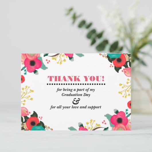 Abschluss Vielen Dank, dass Sie Fotokarte haben Einladung (Stehend Vorderseite)