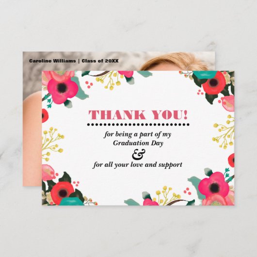 Abschluss Vielen Dank, dass Sie Fotokarte haben Einladung (Vorne/Hinten)