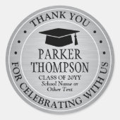 Abschluss Vielen Dank, dass Sie gebürstete Imitate Runder Aufkleber (Vorderseite)