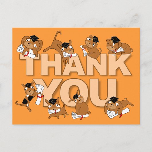 Abschluss Vielen Dank, dass Sie Postcard Puppy Postkarte (Vorderseite)