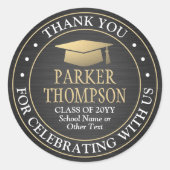 Abschluss Vielen Dank, dass Sie Schwarzes Gold und Runder Aufkleber (Vorderseite)