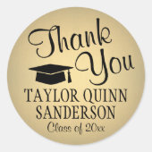 Abschluss Vielen Dank, dass Sie sich für Black & G Runder Aufkleber (Vorderseite)