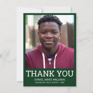 Abschluss Vielen Dank, einfaches Foto Green Dankeskarte