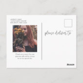 Abschluss Vielen Dank Foto High School Graduate Postkarte (Rückseite)