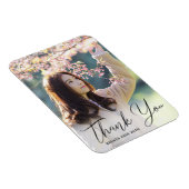 Abschluss Vielen Dank Foto Modernes Schwarzes Skri Magnet (Rechte Seite)