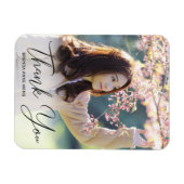 Abschluss Vielen Dank Foto Modernes Schwarzes Skri Magnet (Horizontal)