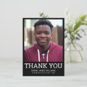 Abschluss Vielen Dank für Ihr einfaches Foto Black Dankeskarte (Stehend Vorderseite)
