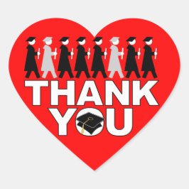 Abschluss Vielen Dank Herzsticker Prozession Herz-Aufkleber