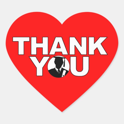 Abschluss Vielen Dank Herzsticker Rot 1 Herz-Aufkleber (Vorderseite)