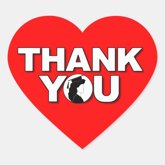 Abschluss Vielen Dank Herzsticker Rot 2 Herz-Aufkleber (Vorderseite)