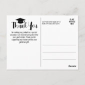 Abschluss Vielen Dank mit Foto - Schwarzes Script Postkarte (Rückseite)