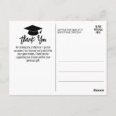 Abschluss Vielen Dank mit Foto - Script White Postkarte (Rückseite)