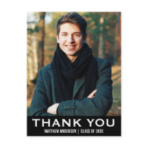 Abschluss Vielen Dank Modernes Foto Postcard BW