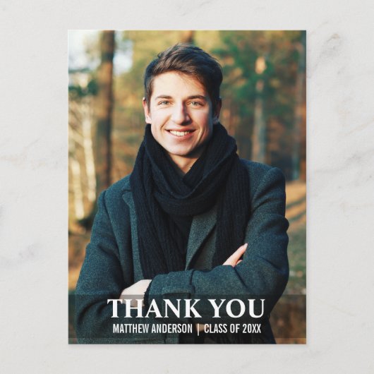 Abschluss Vielen Dank Modernes Foto Postcard L W Postkarte (Vorderseite)