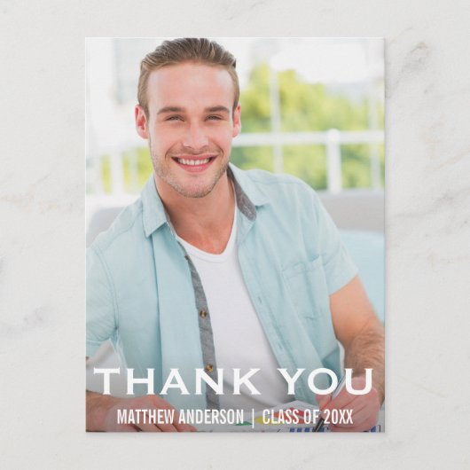 Abschluss Vielen Dank, Modernes Foto Postkarte WBB (Vorderseite)